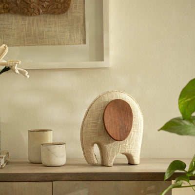 Anarva  Ecomix Elephant With Fabric & Wood - Small