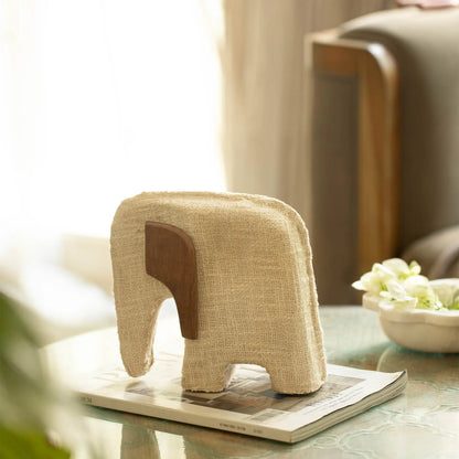 Anarva Ecomix Elephant With Fabric & Wood - Large