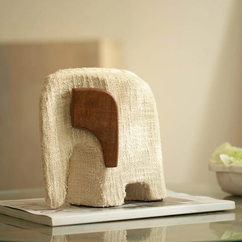 Anarva Ecomix Elephant With Fabric & Wood - Large