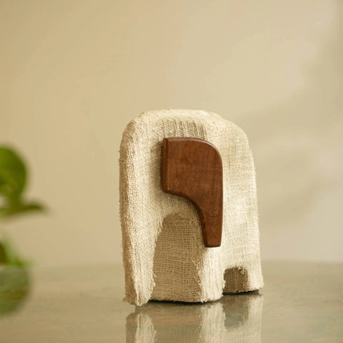 Anarva Ecomix Elephant With Fabric & Wood - Large