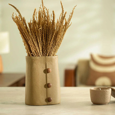 Niraan Ecomix Vase With Wooden Beads Short