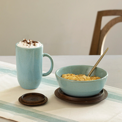 aqua rustic breakfast set