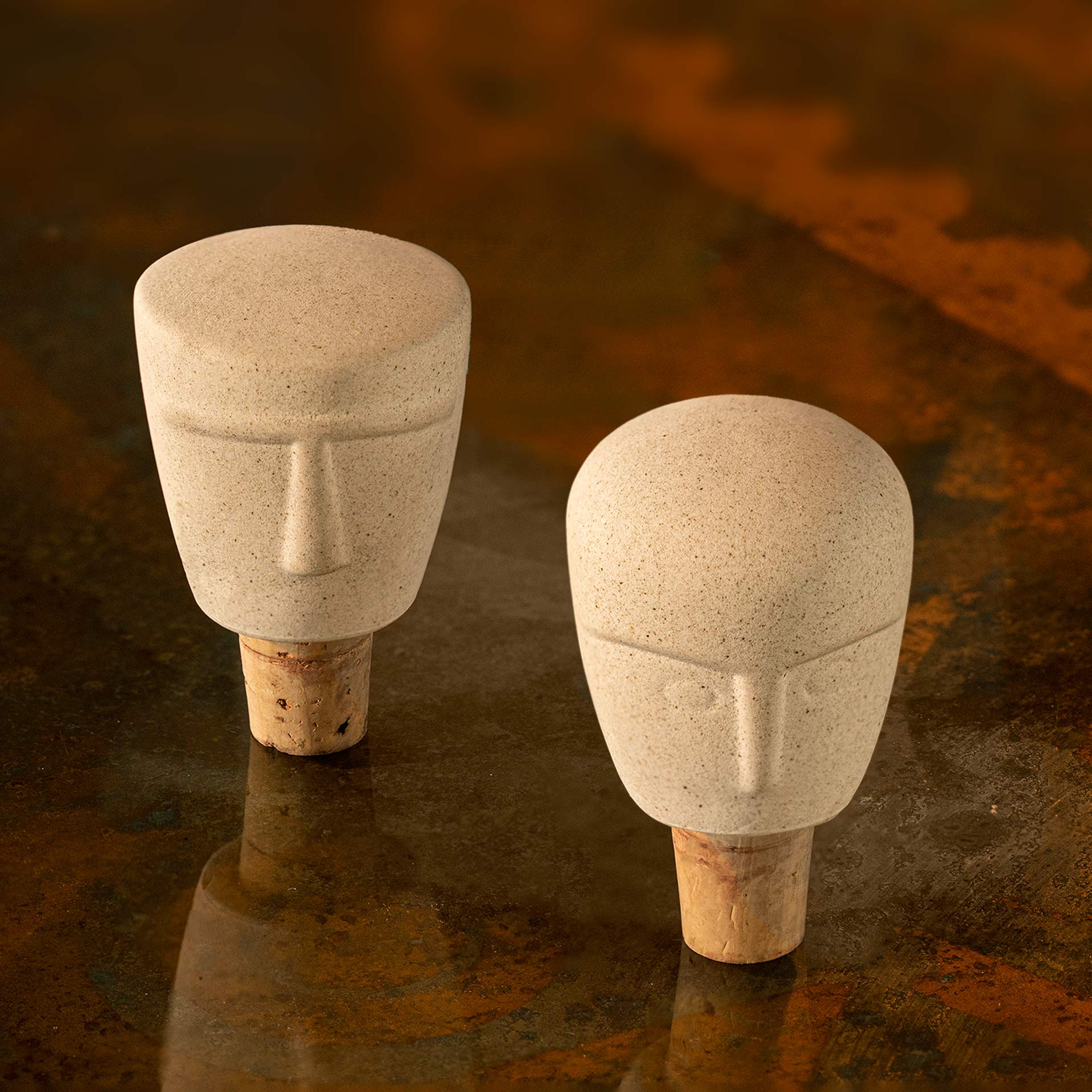 Head(y) Ceramic Bottle Stopper Set of Two