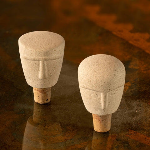 Head(y) Ceramic Bottle Stopper Set of Two