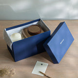 Copper Brushed Pillar Candle Stand with Candles Gift Set - Small