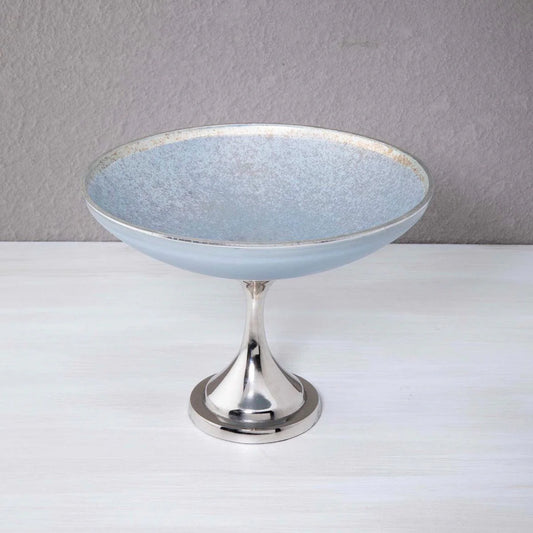 Blue Glass Bowl With Stand