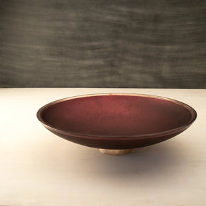Glass Bowl Lrg Maroon