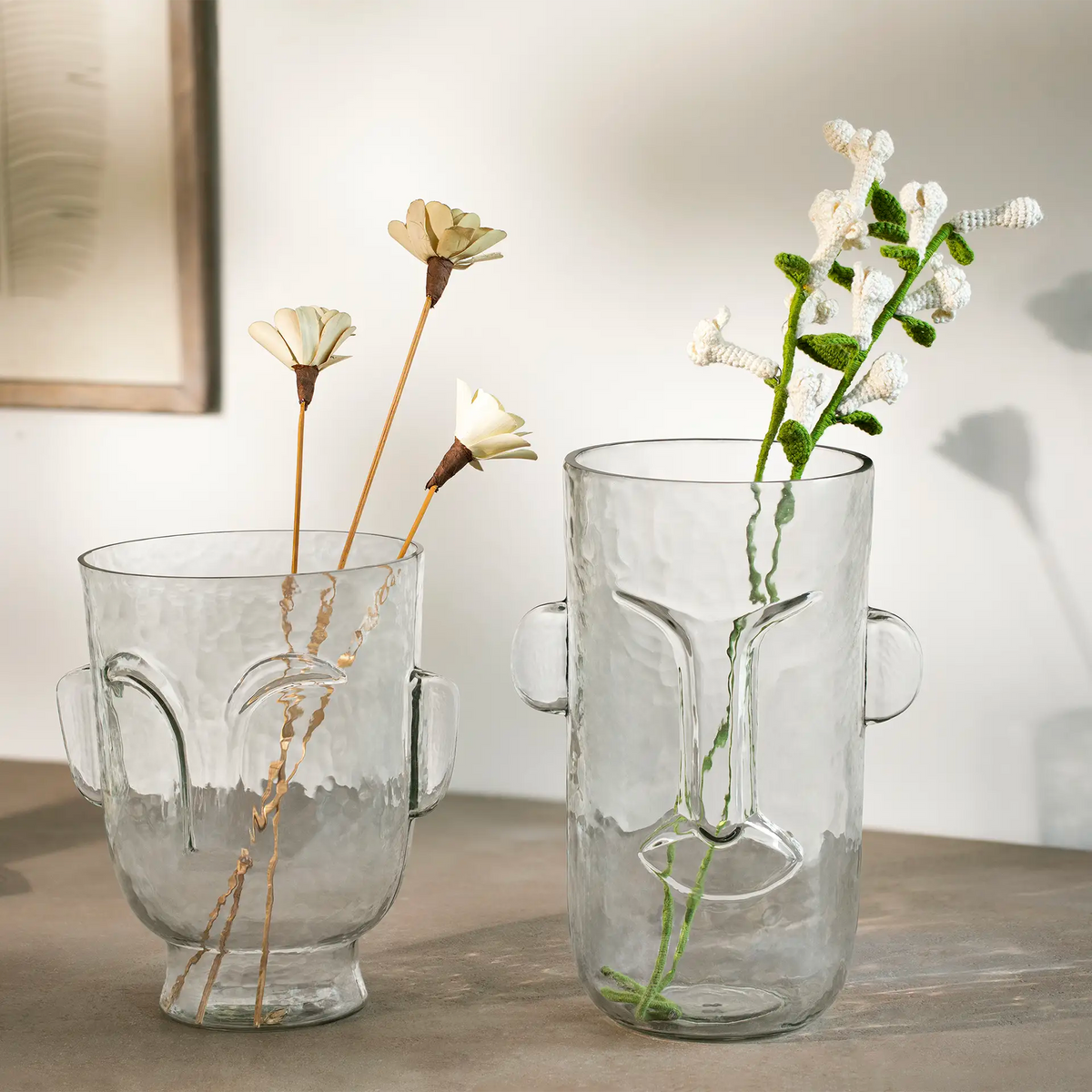 visage glass vase- large