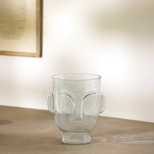 visage glass vase- small