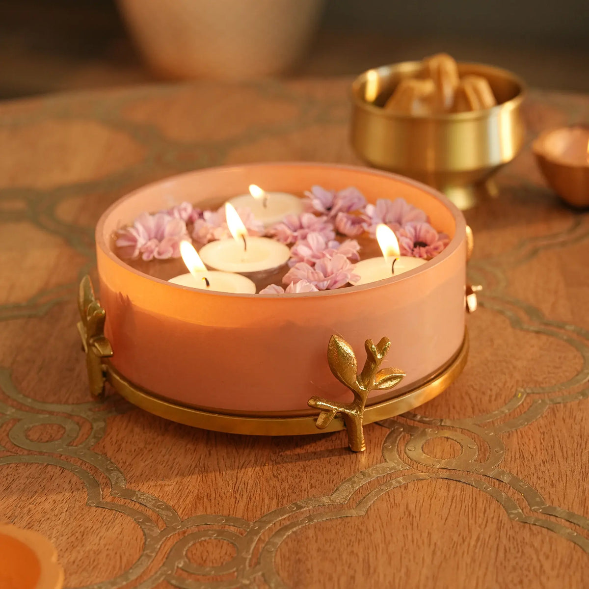 Rustle Glass & metal bowl- large