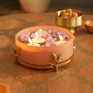 Rustle Glass & metal bowl- large