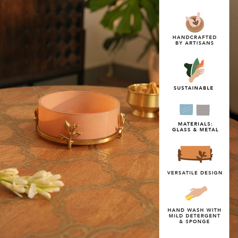 Rustle Glass & metal bowl- large