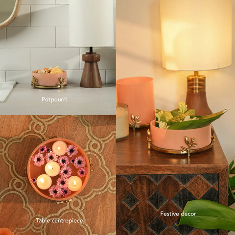 Rustle Glass & metal bowl- large