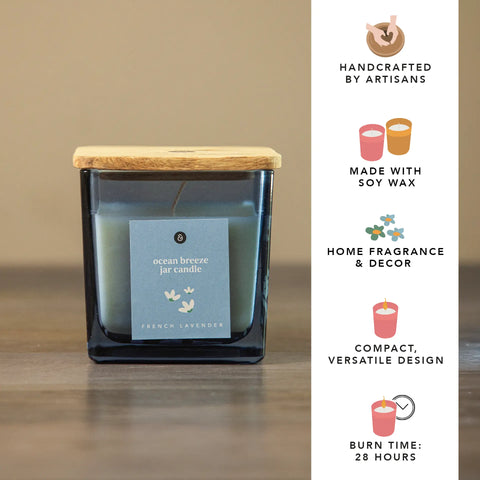 Ocean Breeze Jar Candle- French Lavender