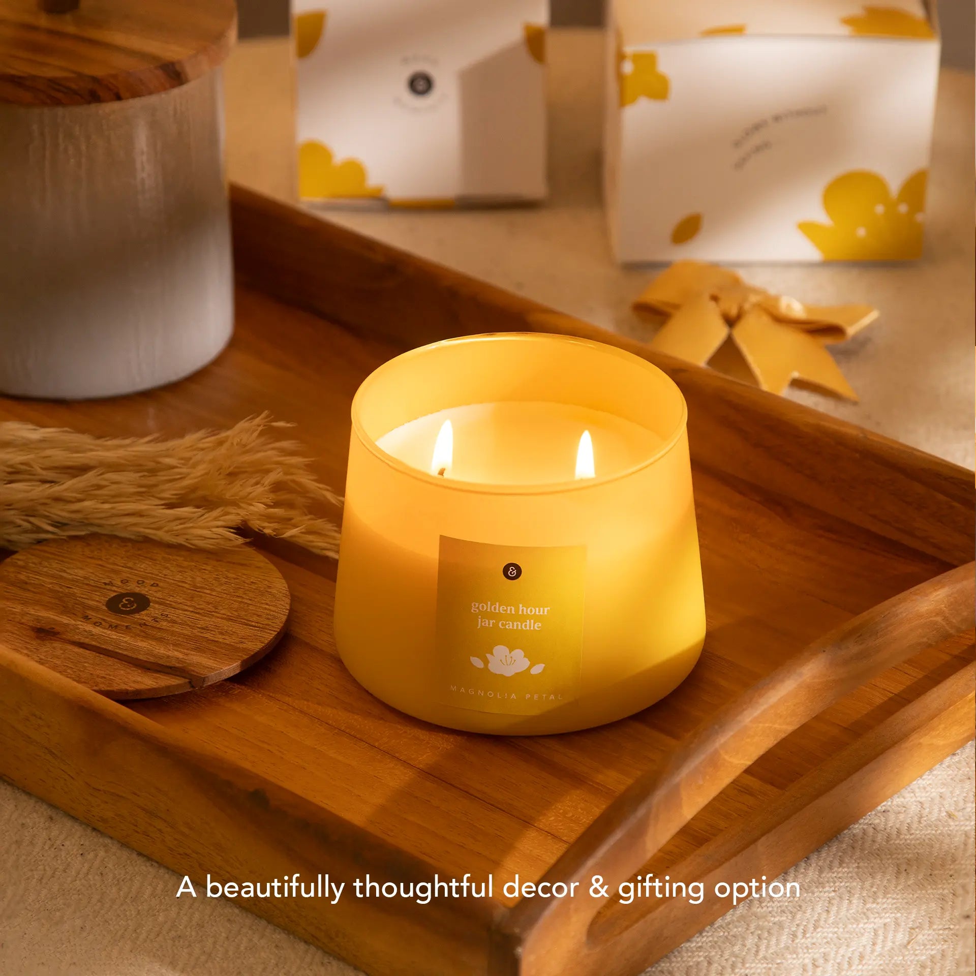 Golden Hour Jar Candle- Magnolia Petal