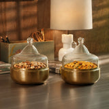 Dome Cloche With Metal Base (Small) Set of 2