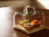 Glass Cloche With Marble Base Square