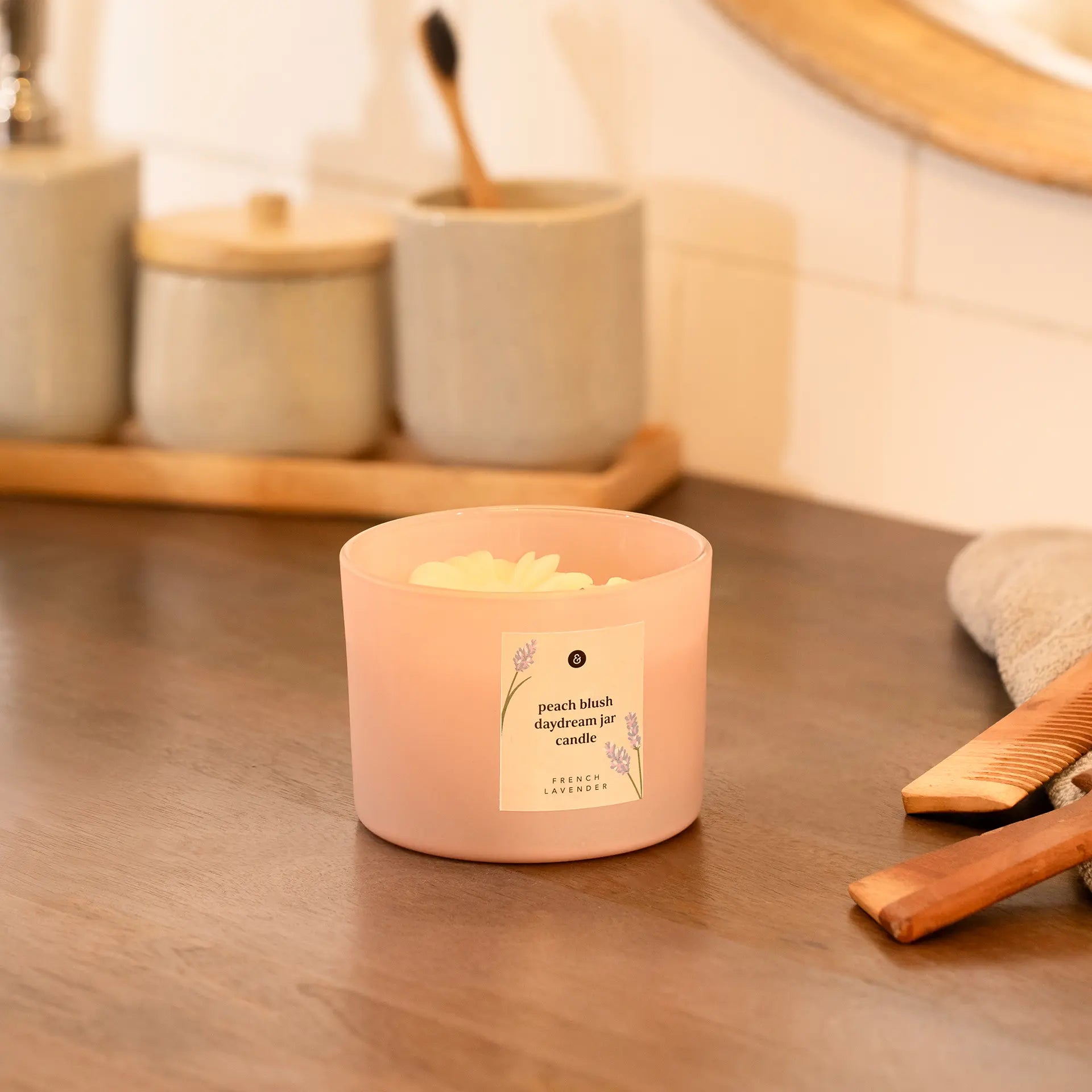 Peach Blush Daydream Jar Candle - French Lavender
