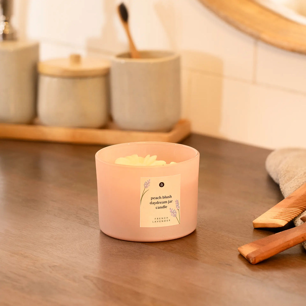 Peach Blush Daydream Jar Candle - French Lavender
