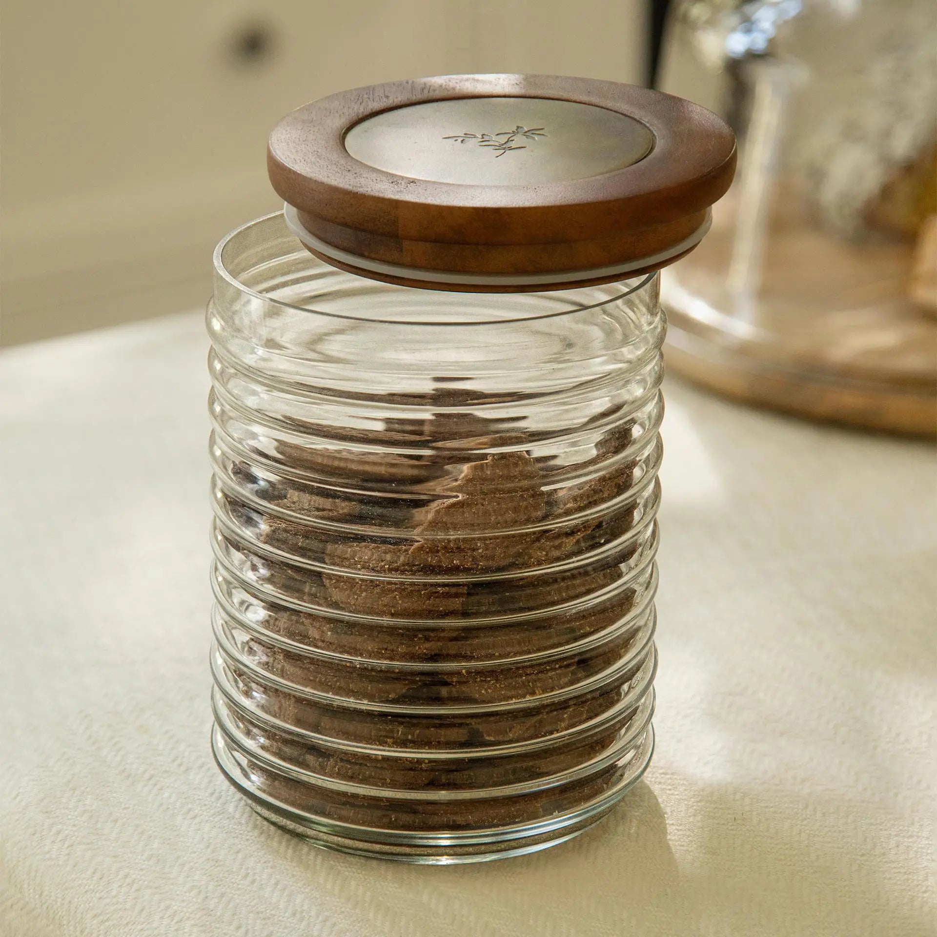 Awa Ribbed Glass Jar - Large