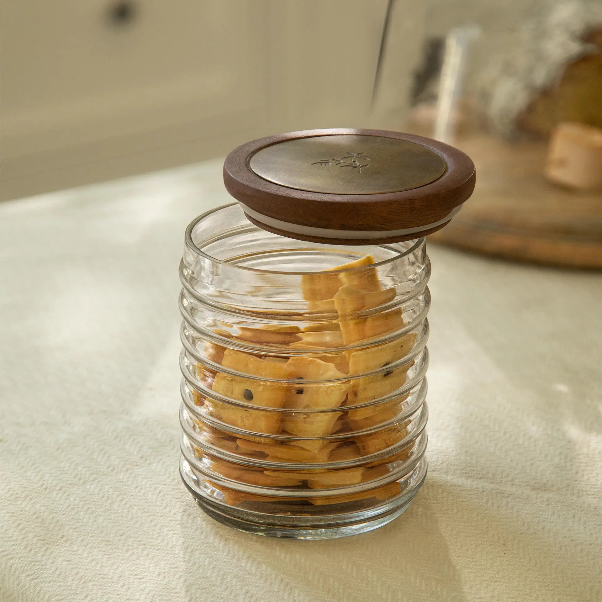 Awa Ribbed Glass Jar - Small