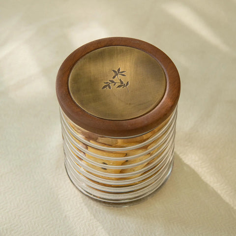 Awa Ribbed Glass Jar - Small