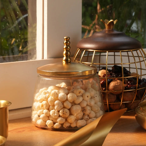 Dome glass jar with metal Lid - Large