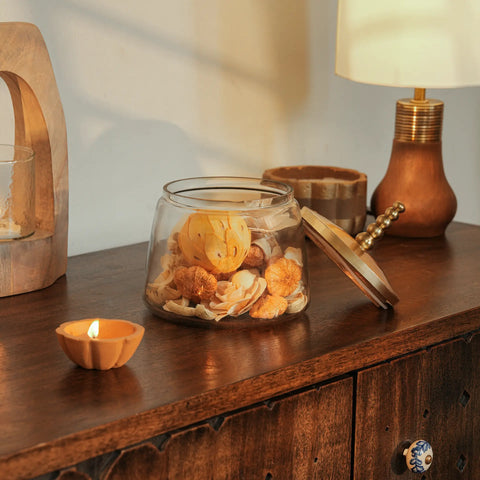 Dome glass jar with metal Lid - Large