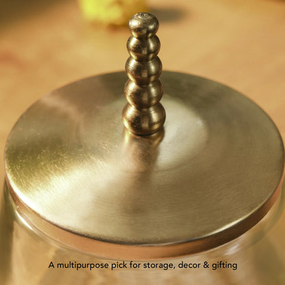Dome glass jar with metal Lid - Large