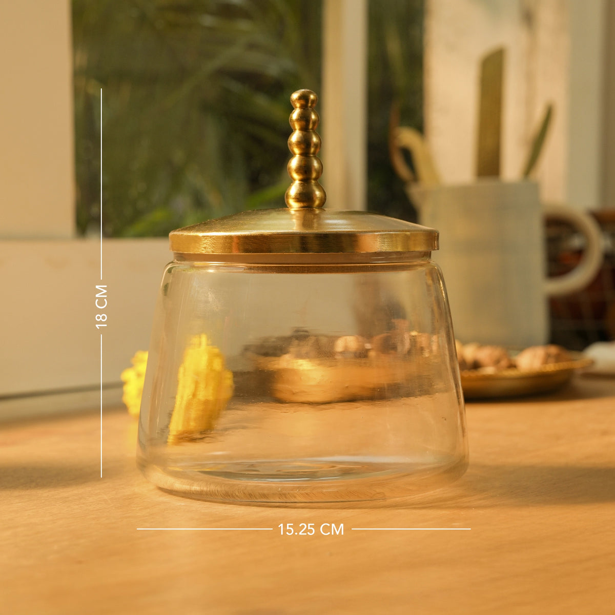Dome glass jar with metal Lid - Large