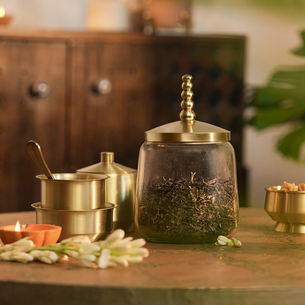 Dome glass jar with metal Lid - Small