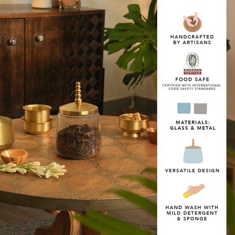 Dome glass jar with metal Lid - Small