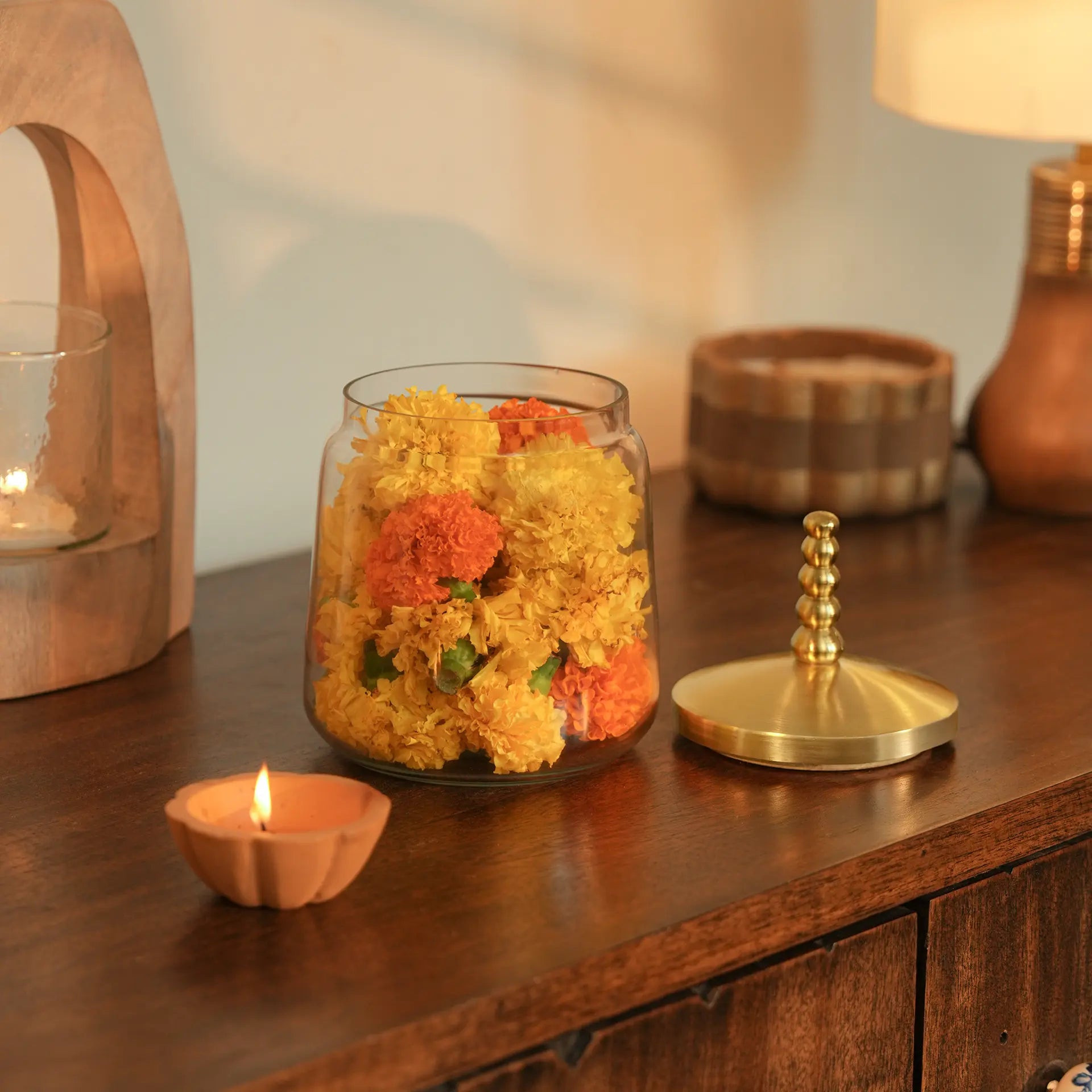 Dome glass jar with metal Lid - Small