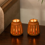 Lupa terracotta tapered lantern (Small) Set of 2