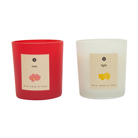 Roselight Jar Candles - Wild rose & Yuzu - Set of 2