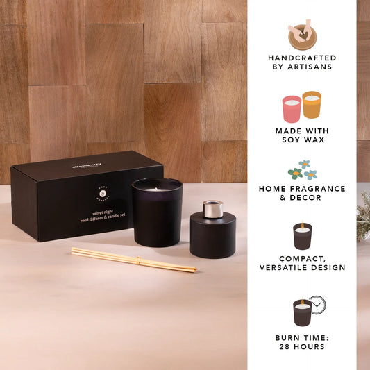 Velvet Night Reed Diffuser & Candle Set