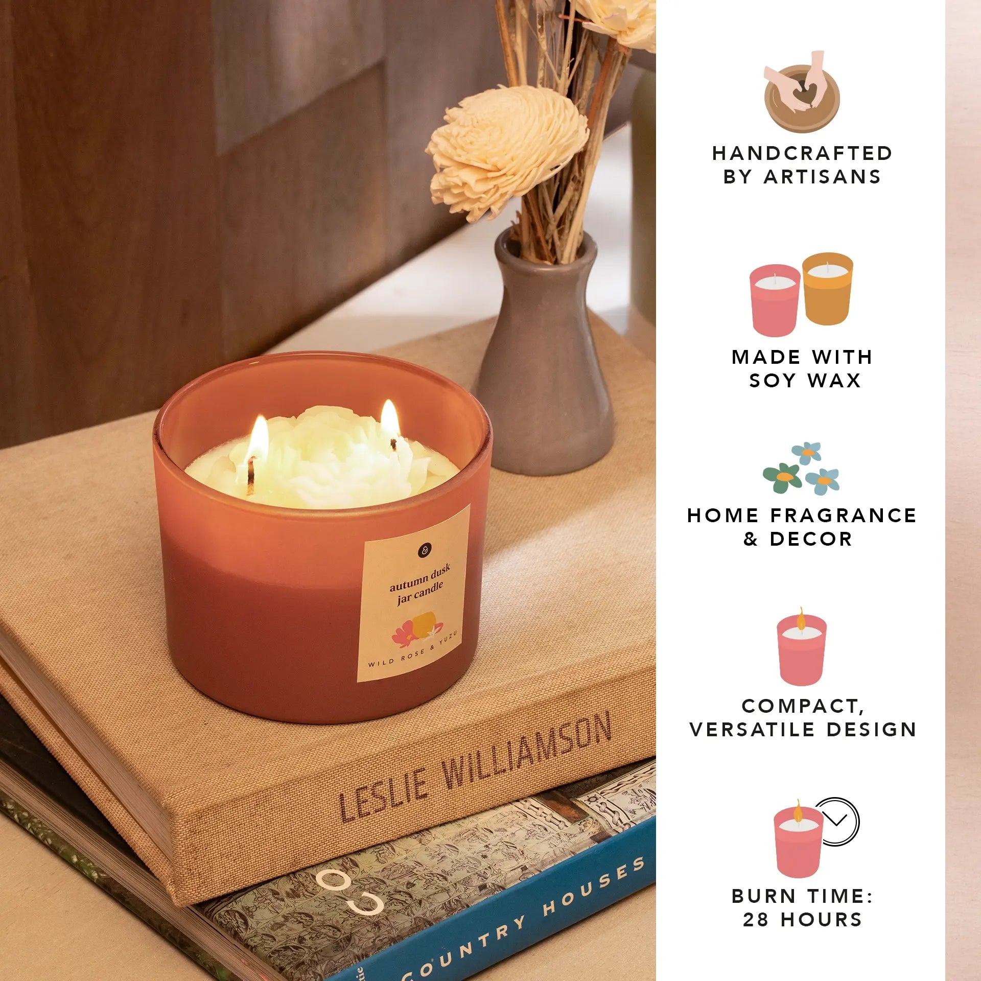 Autumn Dusk Jar Candle Wild rose & yuzu