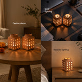 Lupa Terracotta Square Lantern With Metal Handle (Small) Set of 2