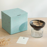 Tashi glass jar with wooden nut bowl - small