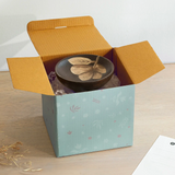 Tashi glass jar with wooden nut bowl - small