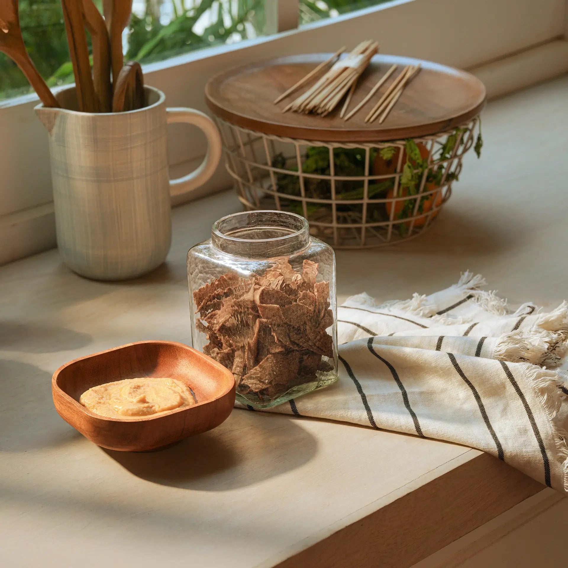 Square Glass Store & Serve Jar - Large