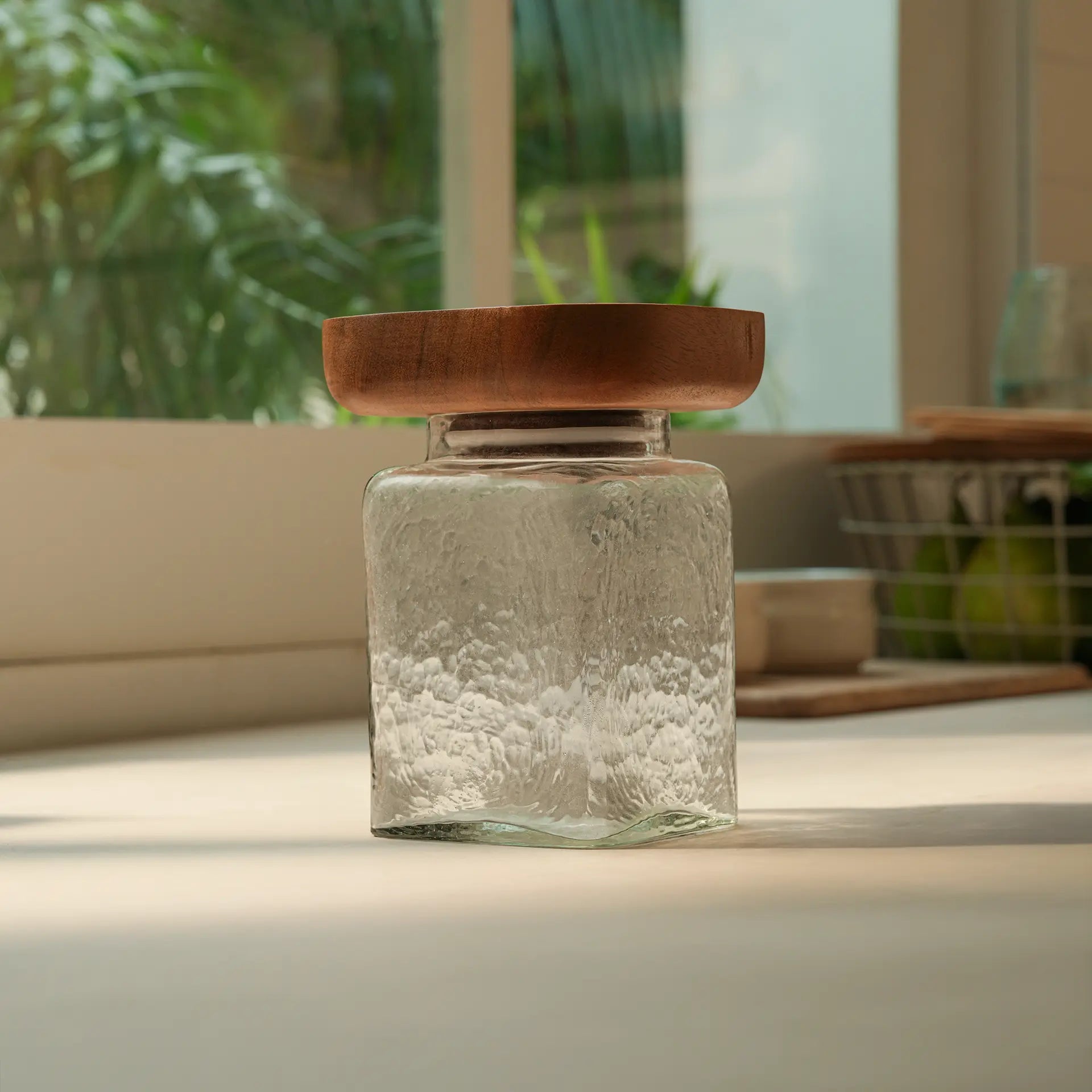 Square Glass Store & Serve Jar - Large