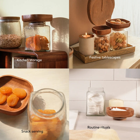 Square Glass Store & Serve Jar - Large