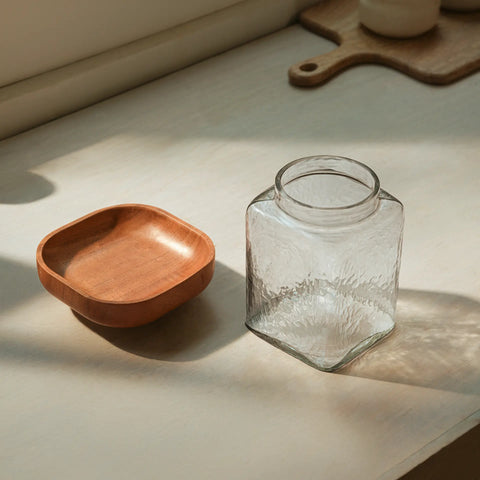 Square Glass Store & Serve Jar - Large