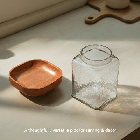 Square Glass Store & Serve Jar - Large