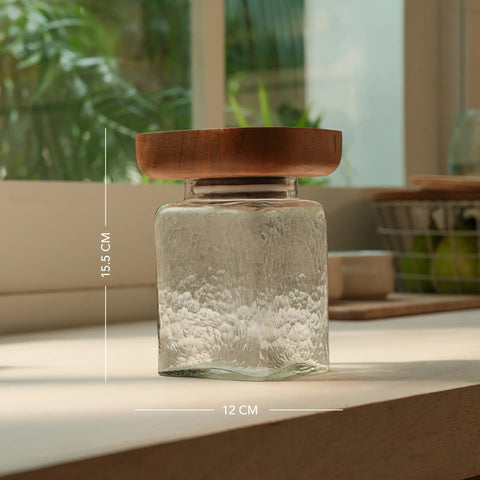 Square Glass Store & Serve Jar - Large