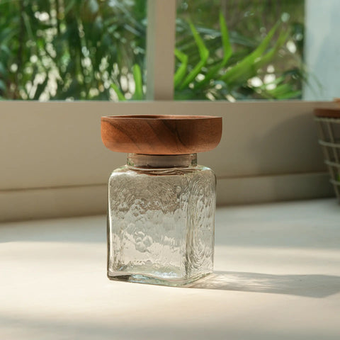 Square Glass Store & Serve Jar - Small