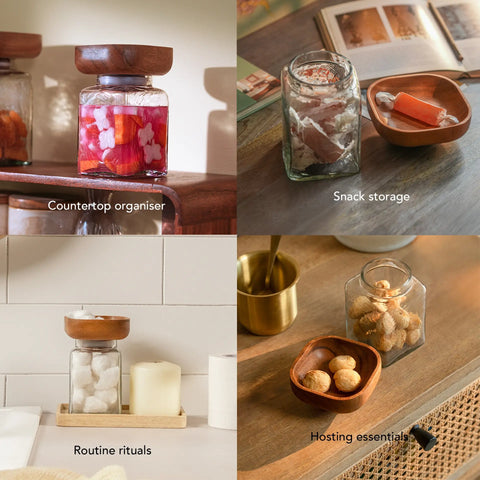 Square Glass Store & Serve Jar - Small