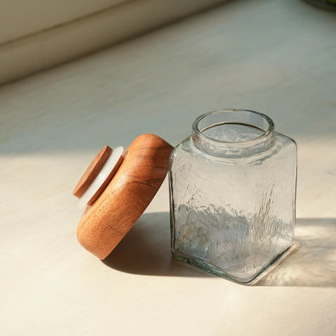Square Glass Store & Serve Jar - Small