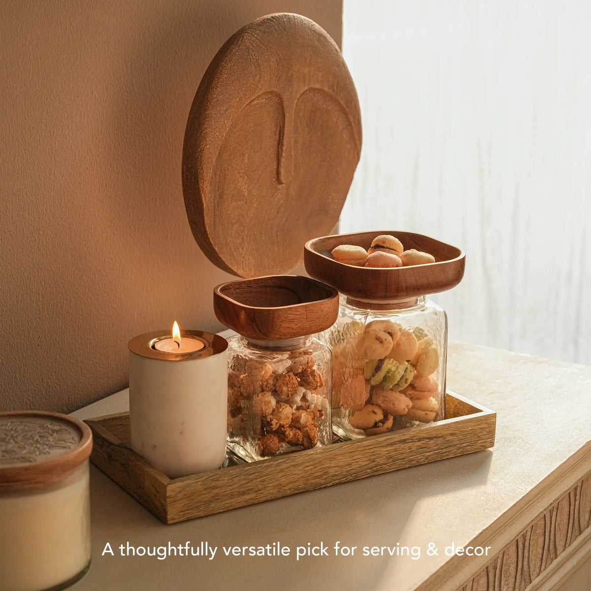 Square Glass Store & Serve Jar - Small